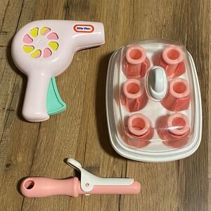 Little Tikes Vintage Kids Pretend Play Hair Salon Set Dryer Curling Iron Rollers